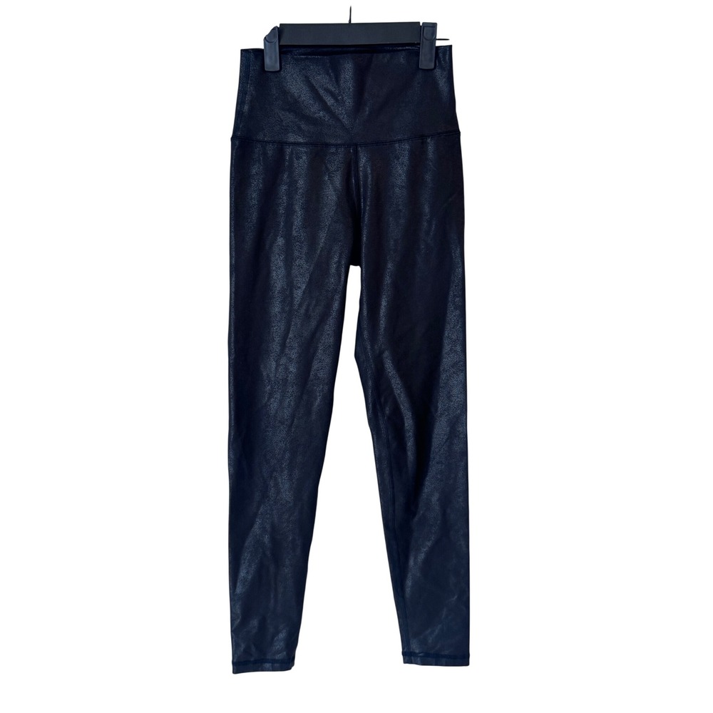 OFFLINE by Aerie Black Crackle Metallic High Waisted Leggings Small 442BBBCM